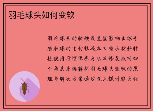 羽毛球头如何变软